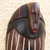 African wood mask, 'Face to Face' - West African Hand Carved Sese Wood Mask