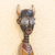 Máscara de madera africana - Máscara de madera africana hecha a mano y pintada con cuernos de Ghana