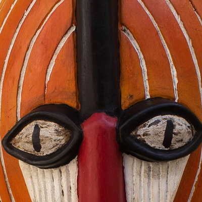 African wood mask, 'Ghanaian Monkey' - Ghanaian Hand Carved Wood Mask