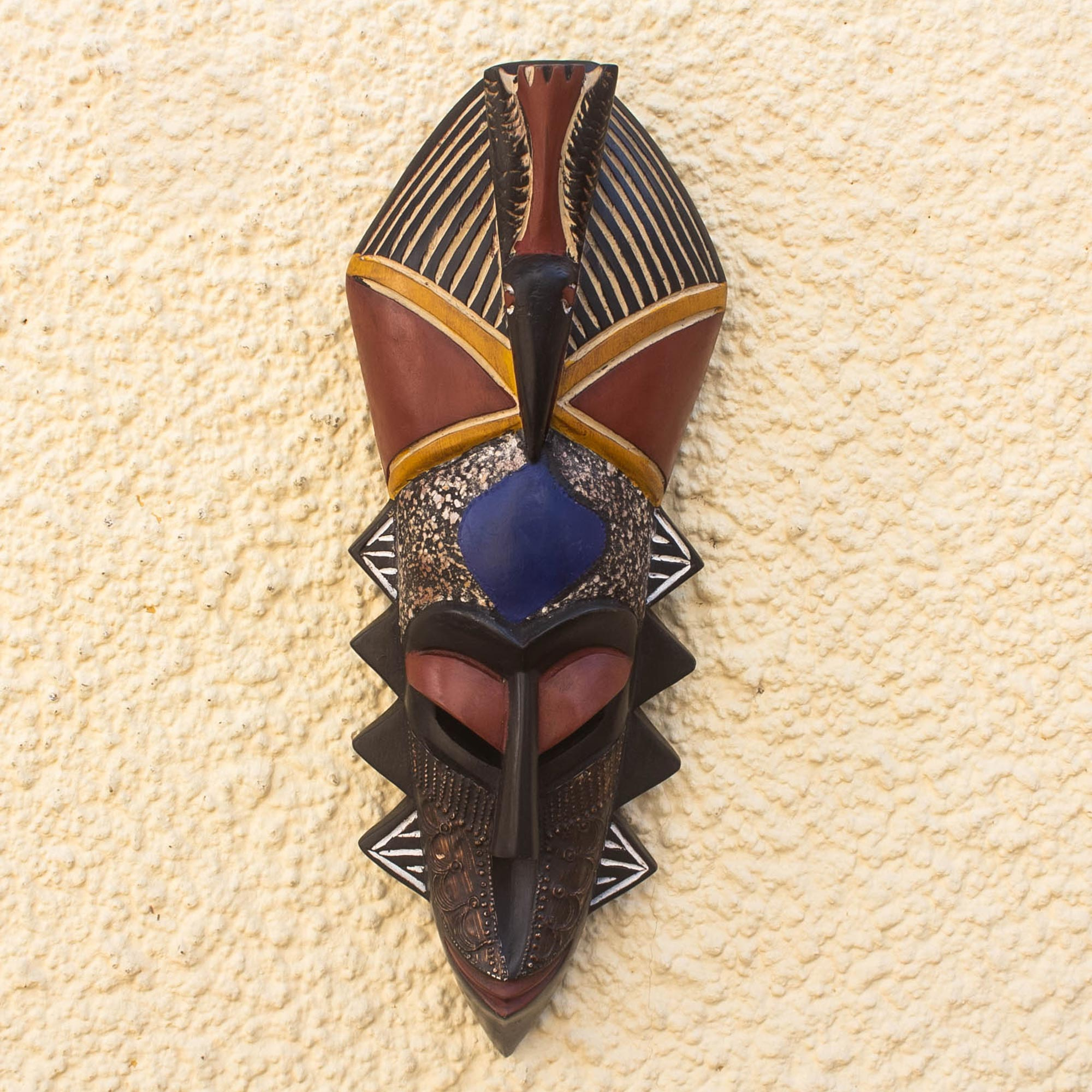 Ghanaian Sese Wood Hand Carved Mask Nightbird Novica