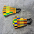 Cotton face masks, 'Edwene Asa' (pair) - 2 colourful African Kente Print 2-Layer Contour Face Masks thumbail