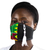 Cotton face mask, 'Kente Tradition' - Two-Tone Solid Black and Kente African Print Face Mask (image 2) thumbail