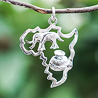 Sterling silver pendant, 'Africa's Treasure'