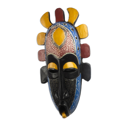 Afrikanische Holzmaske, 'Adah' - handgeschnitzte westafrikanische Sese-Holzmaske