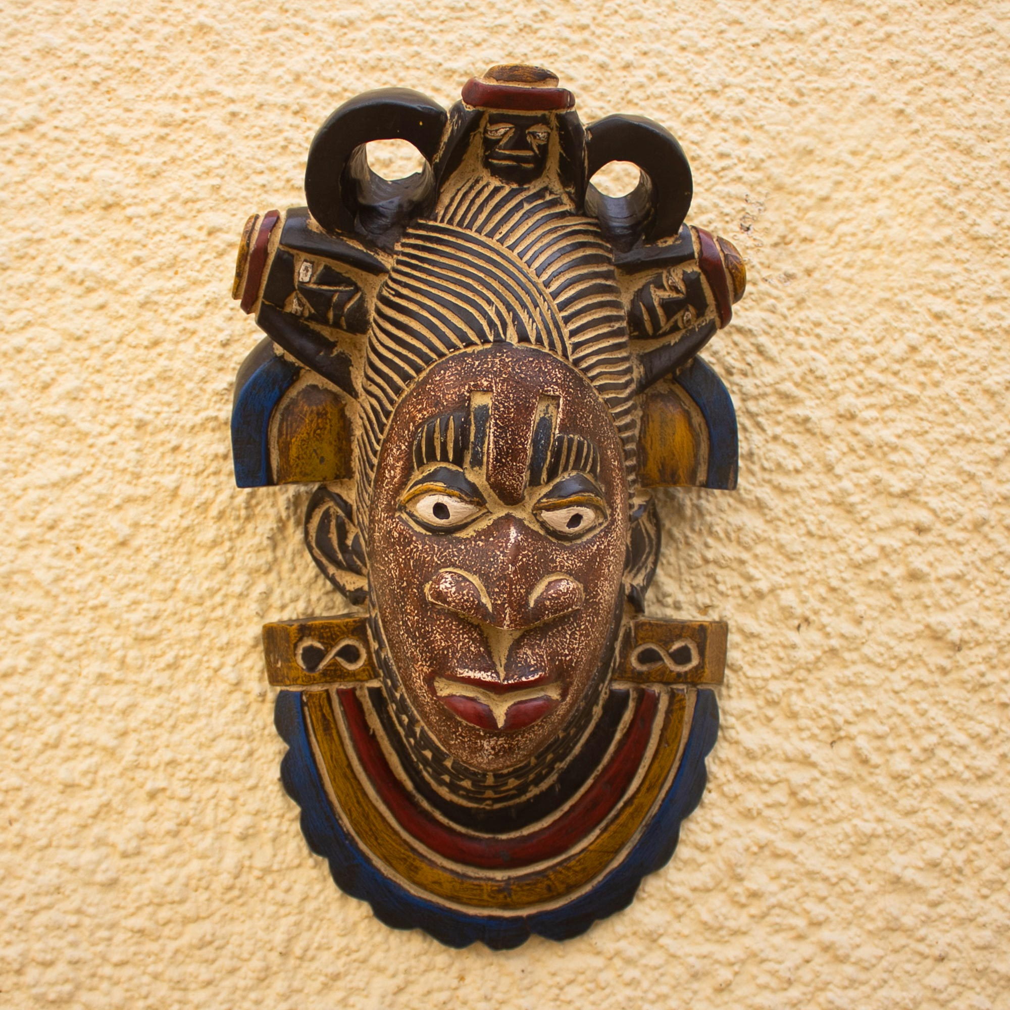 verliezen twee hun Artisan Crafted Sese Wood West African Mask - Adanya | NOVICA