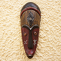 African wood mask, 'Jendayi' - West African Hand Crafted Sese Wood Mask