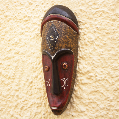 African wood mask, 'Jendayi' - West African Hand Crafted Sese Wood Mask