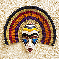 African wood mask, 'Okpueze' - Hand Carved African Wood Mask