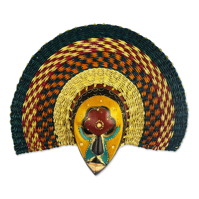 Afrikanische Holzmaske, 'Bunme - Handwerklich hergestellte afrikanische Maske aus Sese Holz