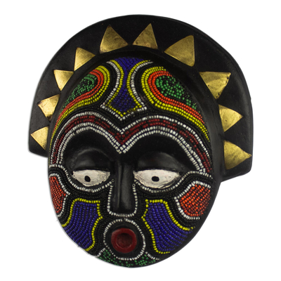 African wood mask, 'Beloved of the Gods' - Hand Made African Sese Wood Mask