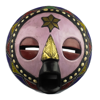 Afrikanische Holzmaske, „Kellan“ – handgeschnitzte afrikanische Sese-Holzmaske