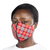 Mascarilla de algodón - Máscara de 2 capas de cuadros de algodón rojo con trabillas para las orejas