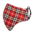 Cotton face mask, 'Red Plaid Classic' - Red Cotton Plaid 2-Layer Mask w/Ear Loops