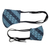 Family set cotton face masks, 'Blue Gatekeeper' (pair) - 2 Ornate Blue African Print Cotton Tie-On Family Pack Masks thumbail
