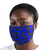 Familien-Gesichtsmasken aus Baumwolle, (Paar) - 2 saphirblaue Familienmasken aus Baumwolle mit afrikanischem Aufdruck