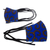 Family set cotton face masks, 'Sapphire Vines' (pair) - 2 Sapphire Blue African Print Cotton Tie Family Pack Masks