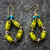 Recycled glass bead dangle earrings, 'Full Circle' - Recycled Glass Bead Dangle Earrings