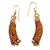 Recycled glass bead dangle earrings, 'Curvy' - Recycled Glass Bead Dangle Earrings