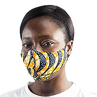 Baumwoll-Gesichtsmaske, „Life II“ – handgefertigte wiederverwendbare Baumwoll-Gesichtsmaske