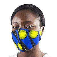 Cotton face mask, 'Morning Sun' - Unisex Reusable All Cotton Face Mask