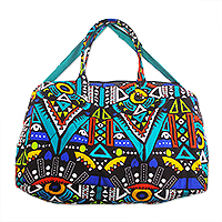 Reisetasche aus Baumwolle, „180 Days“ (15 Zoll) – 15-Zoll-Reisetasche aus westafrikanischer Baumwolle