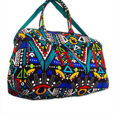 Cotton travel bag, '180 Days' (15 inch) - West African Cotton 15 Inch Travel Bag
