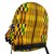 Cotton backpack, 'Lydia' - Yellow Kente Pattern Cotton Backpack (image 2a) thumbail