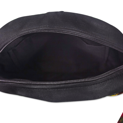 Cotton shoulder bag, 'Canteen' - Round Cotton Adjustable Strap Shoulder Bag