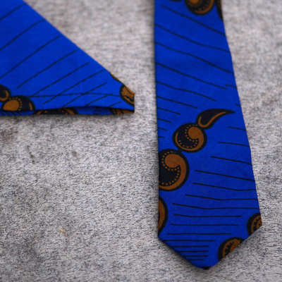 Conjunto de corbata y pañuelo de bolsillo de algodón, (par) - Conjunto de corbata y pañuelo de bolsillo de algodón (par)