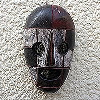 African wood mask, 'Adom' - African Wood Mask Hand Carved and Painted