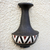 Wood wall decor, 'Wallflowers Too' - West African Black and White Wall Vase Decor