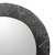 Wood and metal mirror, 'Tribal Reflection' - Round Wood and Metal Wall Mirror