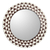 Wood wall mirror, 'Graceful Reflection in Brown' (15 inch) - Round Sese Wood Mirror Triangle Motif (15 Inch) (image 2a) thumbail