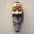 African wood mask, 'Pende II' - Artisan Made African Sese Wood and Raffia Mask thumbail