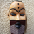 African wood mask, 'Pende II' - Artisan Made African Sese Wood and Raffia Mask (image 2c) thumbail