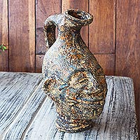 Ceramic sculpture, 'Jug Head IV' - Handmade Decorative Ceramic Sculpture
