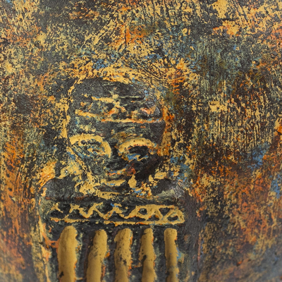 Ceramic decorative pot, 'Giraffe' - Hand Crafted Giraffe-Themed Ceramic Pot