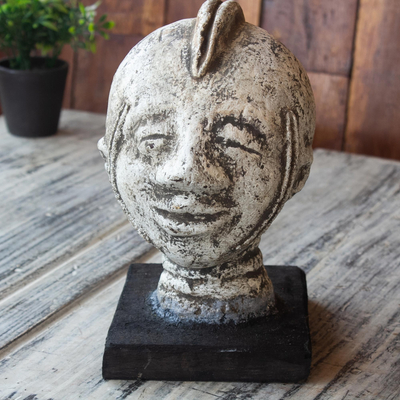 Ceramic sculpture, 'Mighty Head' - Artisan Made Ceramic Sculpture from Africa