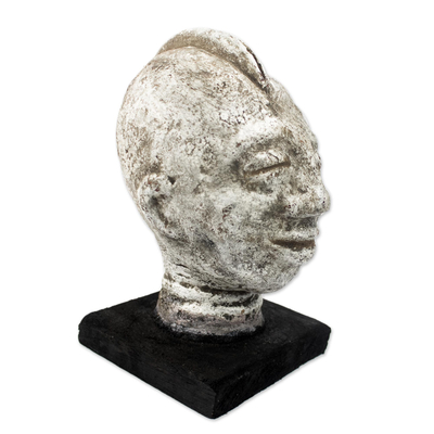 Escultura de cerámica - Escultura de marca tribal de cerámica con base
