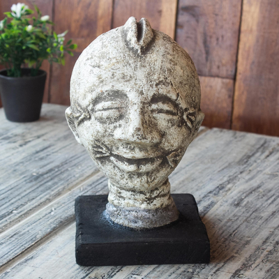 Ceramic sculpture, 'Tribal Mark' - Hand Made Ceramic Sculpture from Africa