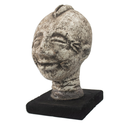 Ceramic sculpture, 'Tribal Mark' - Hand Made Ceramic Sculpture from Africa