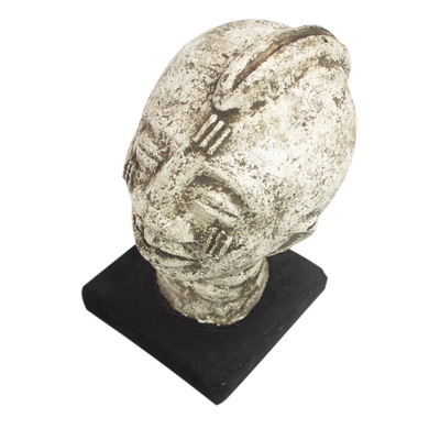 Ceramic sculpture, 'Tribal Mark III' - Ceramic Tribal Mark Sculpture