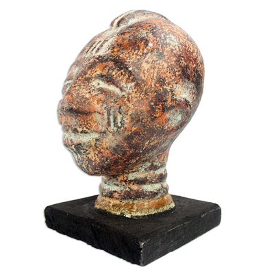 Ceramic sculpture, 'The Great Head' - Artisan Crafted Ceramic Sculpture from Africa