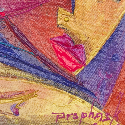 'Harmony I' - Pintura firmada de acrílico sobre lienzo de estilo cubista