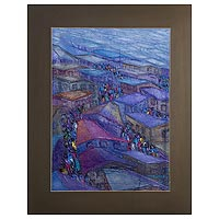 'Tranquil Movements' - City Scene Signed Original Acrylic Painting