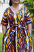 Cotton short-sleeved dress, 'Good Woman' - Knee Length Short Sleeved Cotton Dress from Ghana