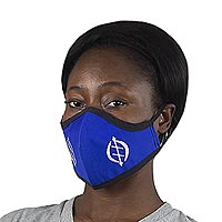 Cotton face mask, 'Gye Nyame in Royal and White' - Adinkra Symbol Adult Reusable Cotton Face Mask