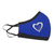 Cotton face mask, 'Take Heart' - Embroidered Blue and White 2-Layer Face Mask