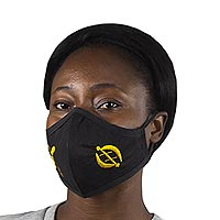 Cotton face mask, 'Gye Nyame Akofena' - Gye Nyame Akofena Double Layer Cotton Face Mask