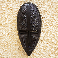 African wood mask, 'True Love Always' - Handmade African Sese Wood Mask